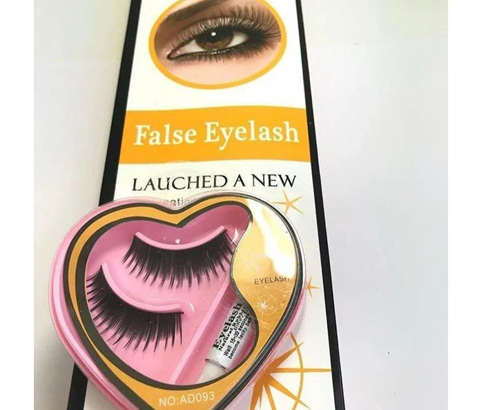 Women's Black Long Curl False Eyelashes with Glue for Pretty