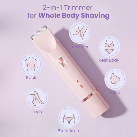 saoo 2 in 1 Bikini Trimmer Waterproof Shaver For Women (Pink)