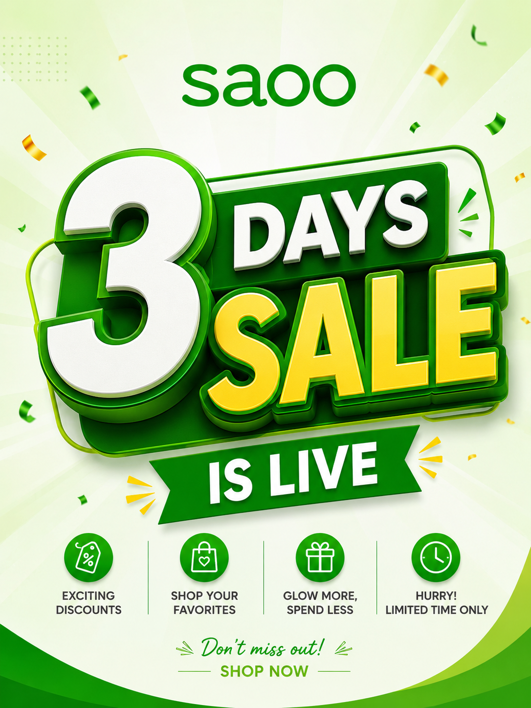 3 DAYS SALE IS LIVE
