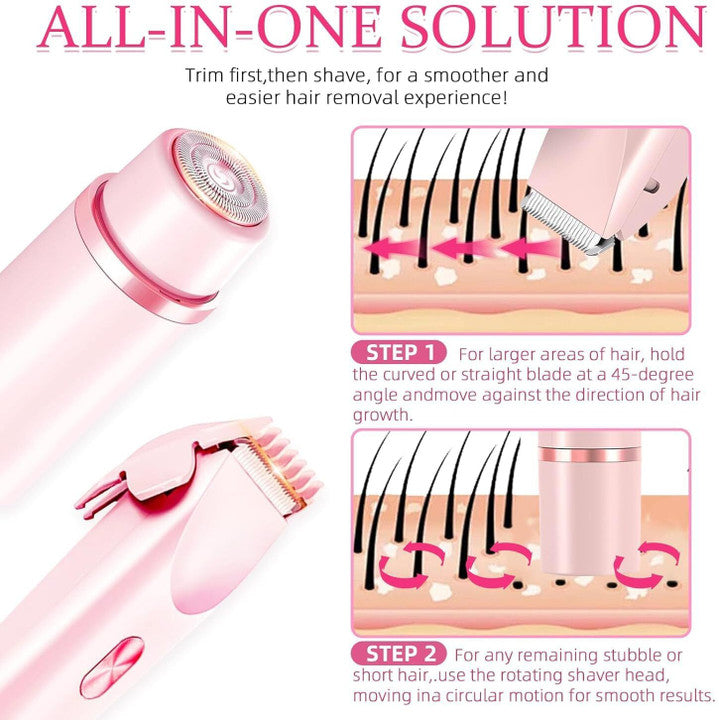 saoo 2 in 1 painless Hair Trimmer waterproof (Color Pink)