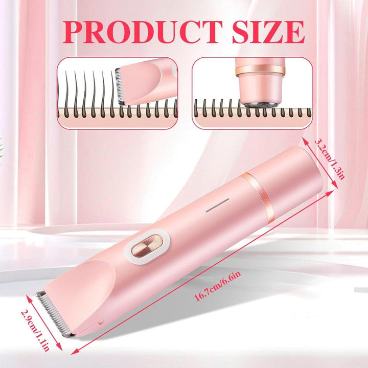 saoo 2 in 1 painless Hair Trimmer waterproof (Color Pink)