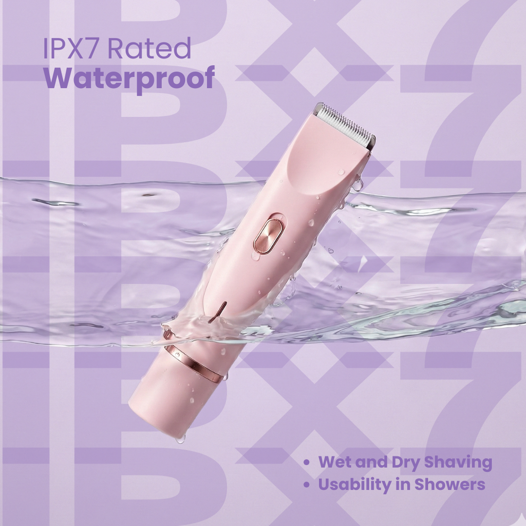 saoo 2 in 1 Bikini Trimmer Waterproof  Shaver For Women (Pink)