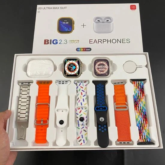 i20 Ultra Max Suit 10-in-1 Bluetooth Calling Smartwatch