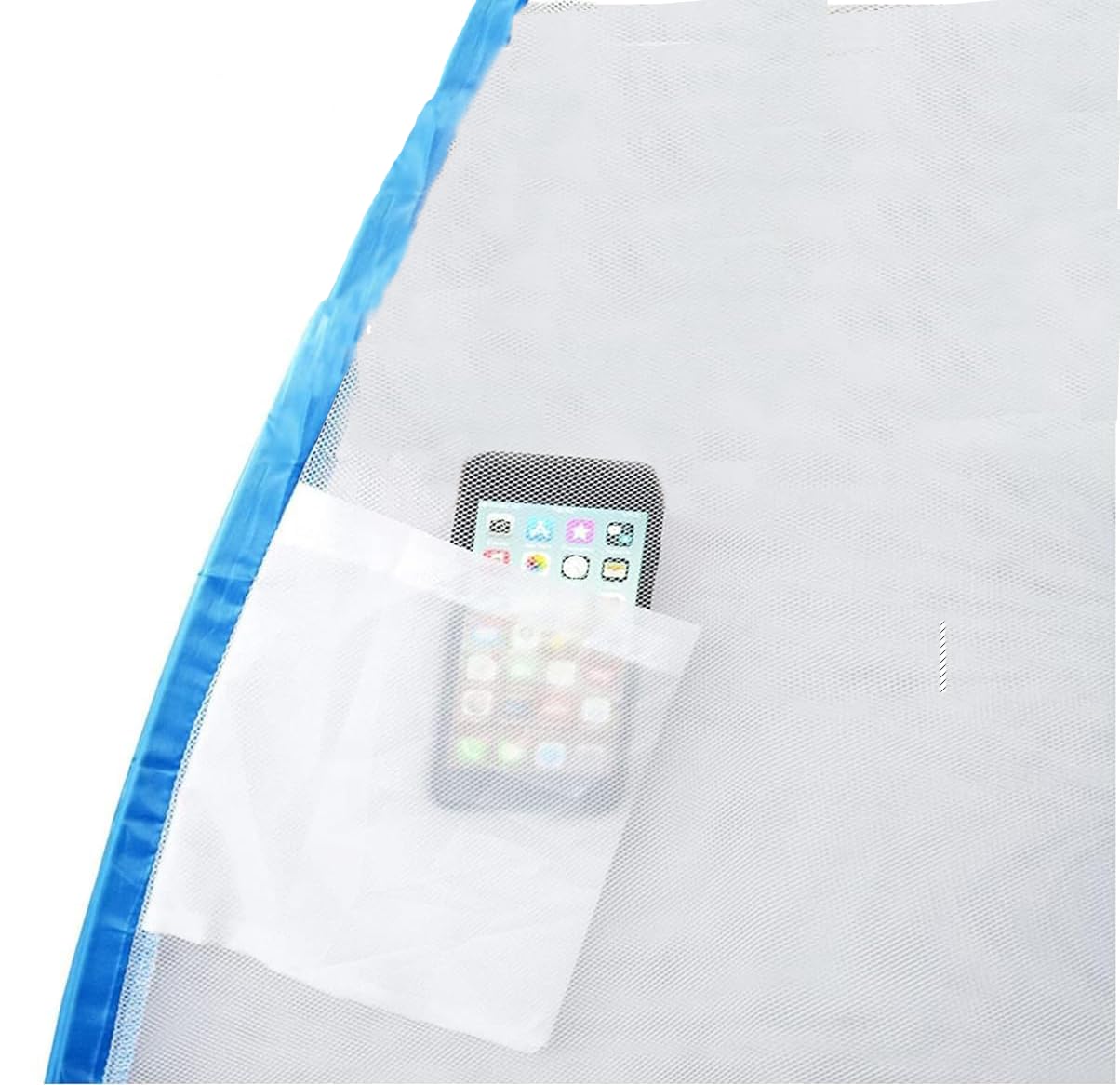 Classic Mosquito Net for Double Bed | King Size Foldable Machardani | Polyester 30GSM Strong Net | PVC Coated Corrosion Resistant Steel Wire - Blue